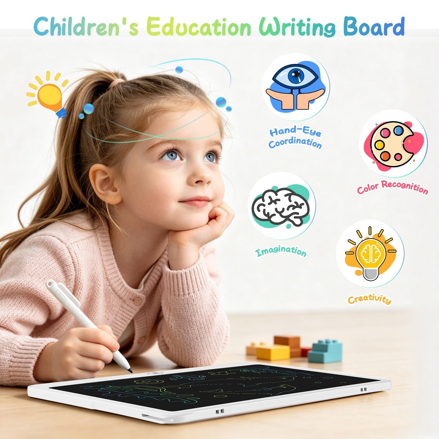 LCD Writing Tablet for Kids with Stylus & Lock Function