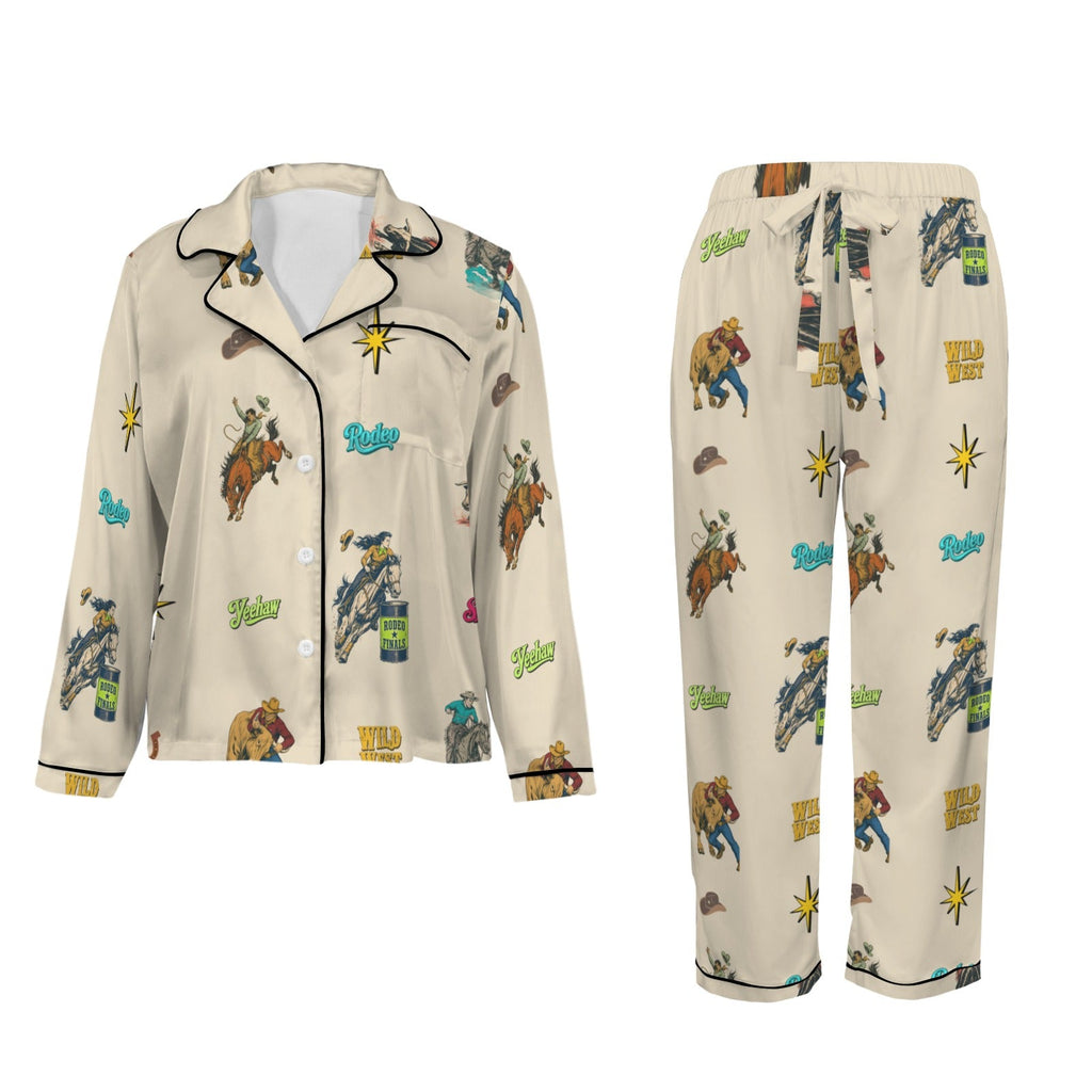Baha Ranch The Last Roundup Western Rodeo Satin Pajama Set
