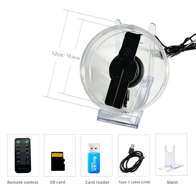 Wiilala LS-12 Ultra HD Mini 3D Holographic Fan, USB 5V3A Power Supply, APP Control, Built-in Speaker For Shop Promotion Holiday Event Decoration