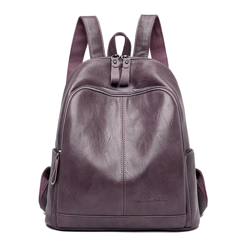 Women's Korean Fashionable Soft Leather Journey Bags