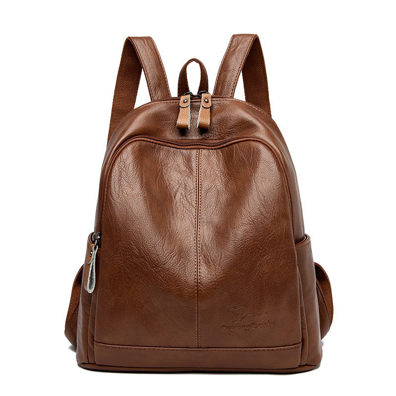Women's Korean Fashionable Soft Leather Journey Bags