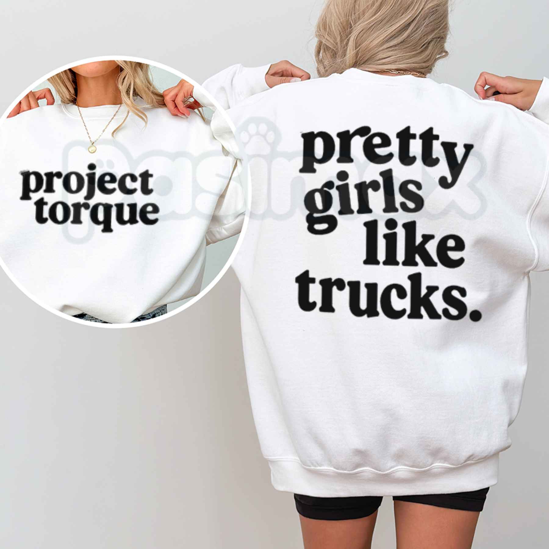 Pretty Girls Like Trucks Sweatshirt | Country Girl Truck Graphic Crewneck