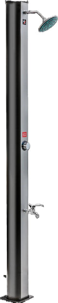 Sunneday SS0915 Outdoor Shower – 8 Gallon Solar-Heated Shower with Adjustable Temperature Control, Foot Faucet, and Easy Drain Plug – Black