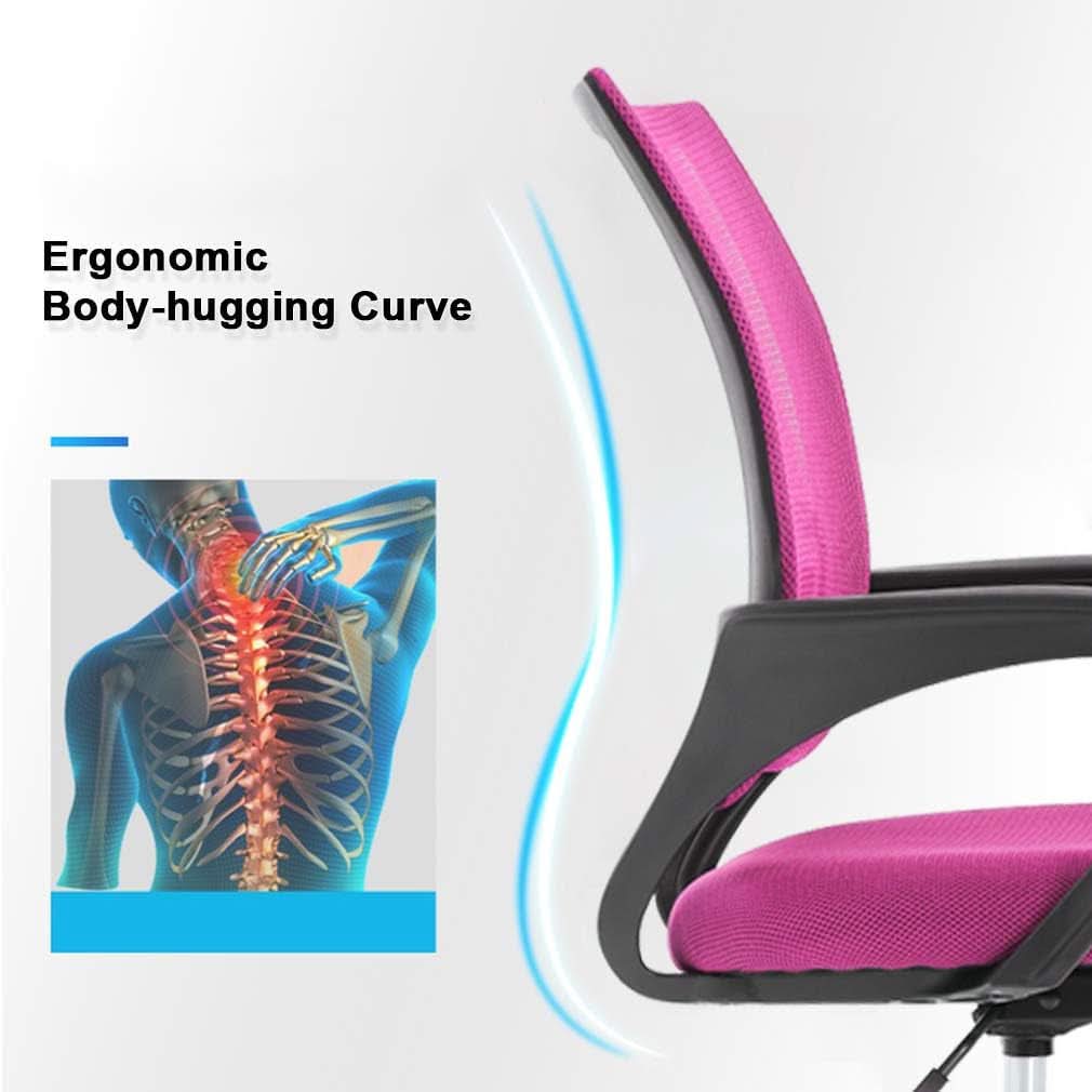 Pink Mesh Executive Office Chair With Lumbar Support