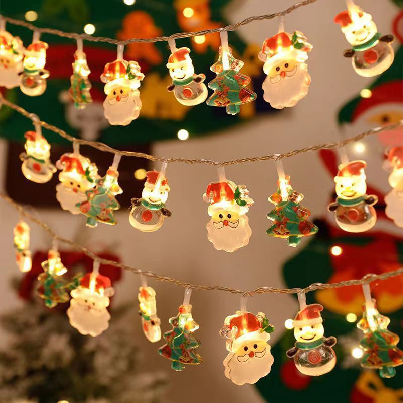 New LED Lighting Chain Christmas Tree Snowman Old Man Halloween Day Atmosphere Decoration