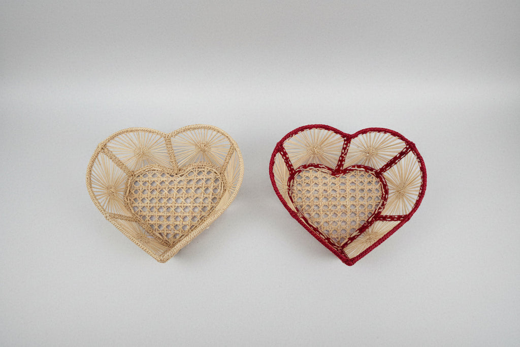 Heart Handwoven Iraca Palm Basket