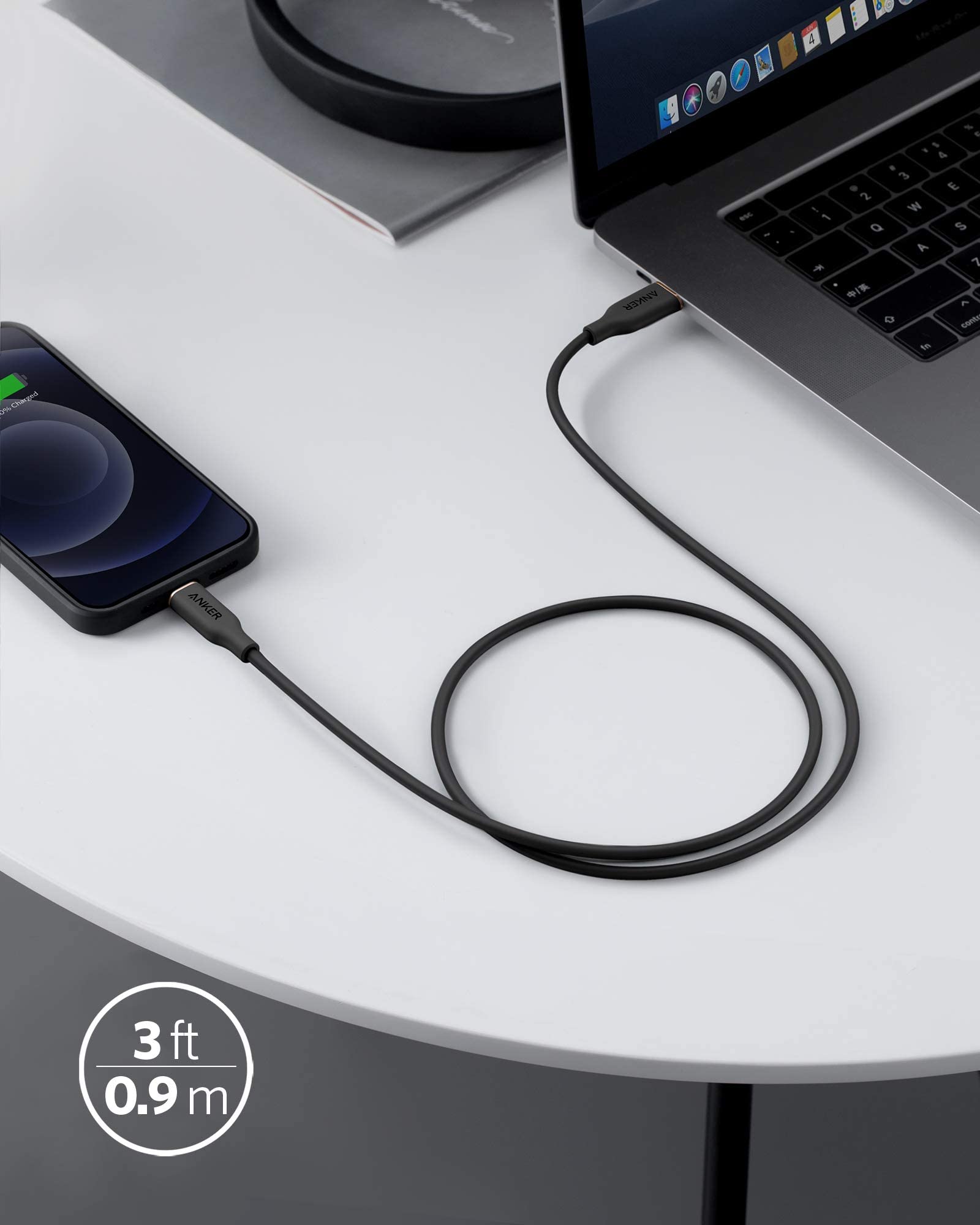 Anker <b>641</b> USB-C to Lightning Cable (Flow, Silicone)