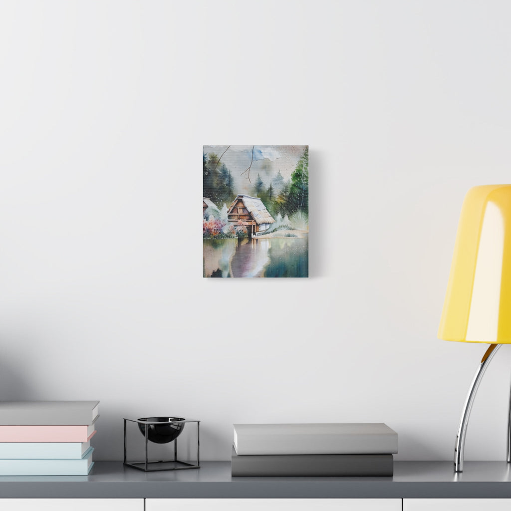 Rustic Landscape Canvas Art Print | Cozy Home Decor, Nature Wall Art, Cabin Decor, Gift for Nature Lovers, Tranquil Artwork