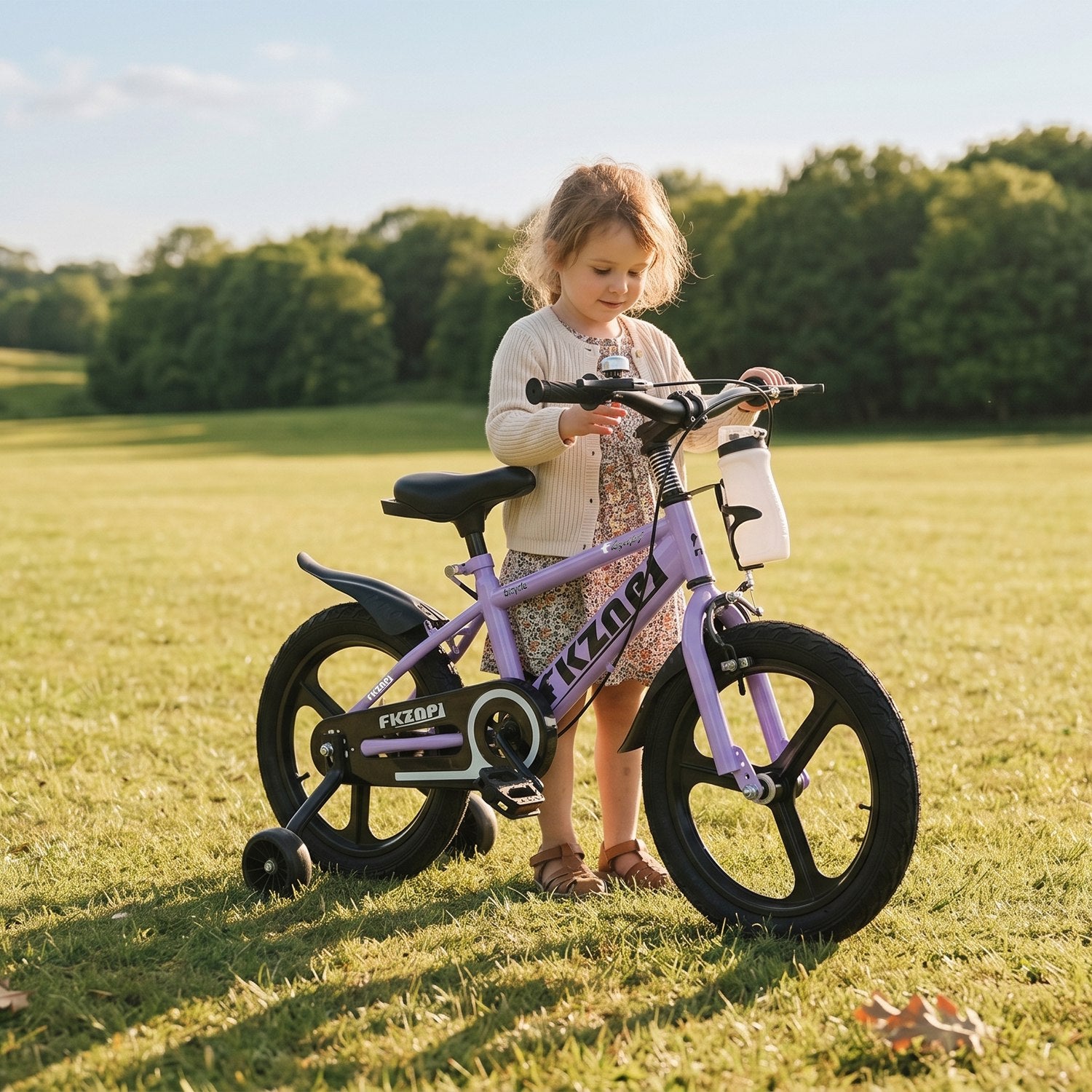16-18 Inch Kids Bike with Training Wheels and Adjustable Seat