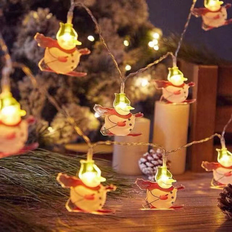New LED Lighting Chain Christmas Tree Snowman Old Man Halloween Day Atmosphere Decoration