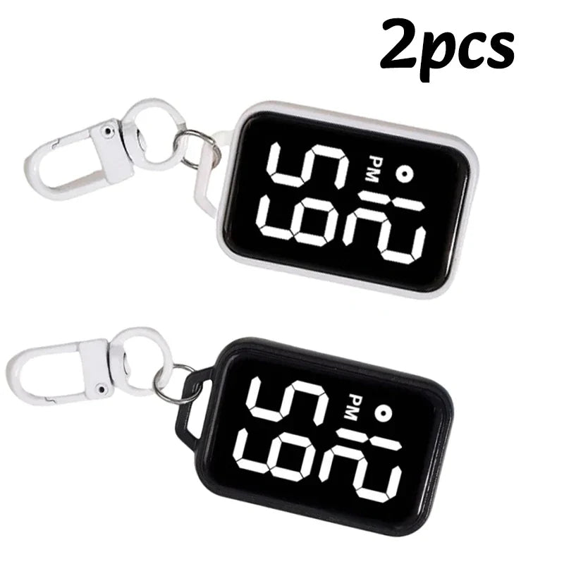 Waterproof Keychain Watch Square-shaped With Large Digits Electronic Touch And Luminous Display