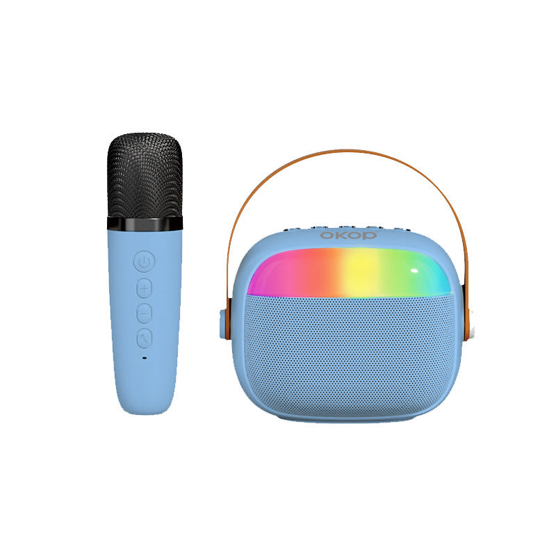 KP-K08 Bluetooth Karaoke Speaker In Stock Features RGB Ambient Lighting Long Battery Life And Powerful Bass Includes Two Microphones A Best-selling Item
