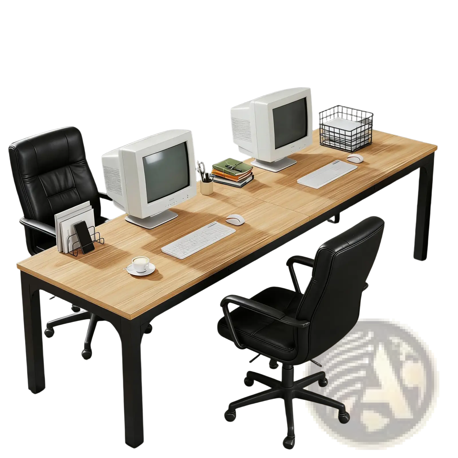 78 Inch Executive Office Desk Double Workstation Wood