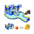 8-In-1 Inflatable Water Park Bounce House with Sprinkler, Water Gun, And Basketball Hoop (SAK38152)