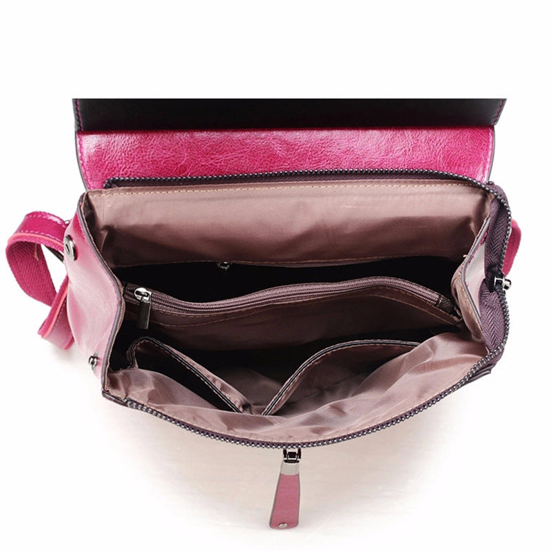 Women's Fashion Genuine Leather Retro Oil Wax Backpacks