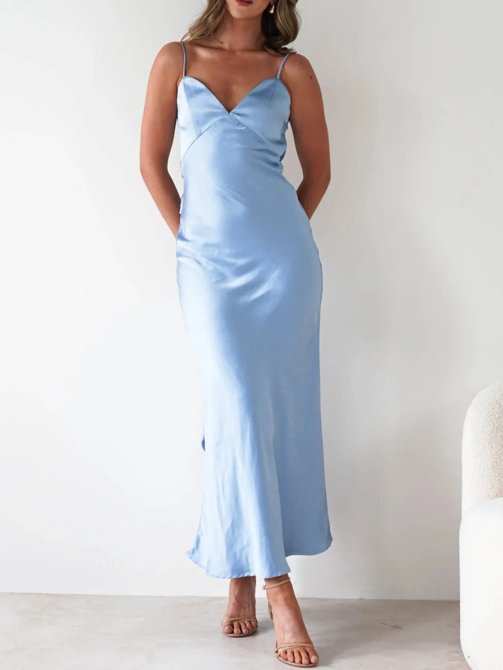 Satin Backless Cami Dress (See size chart where applicable)