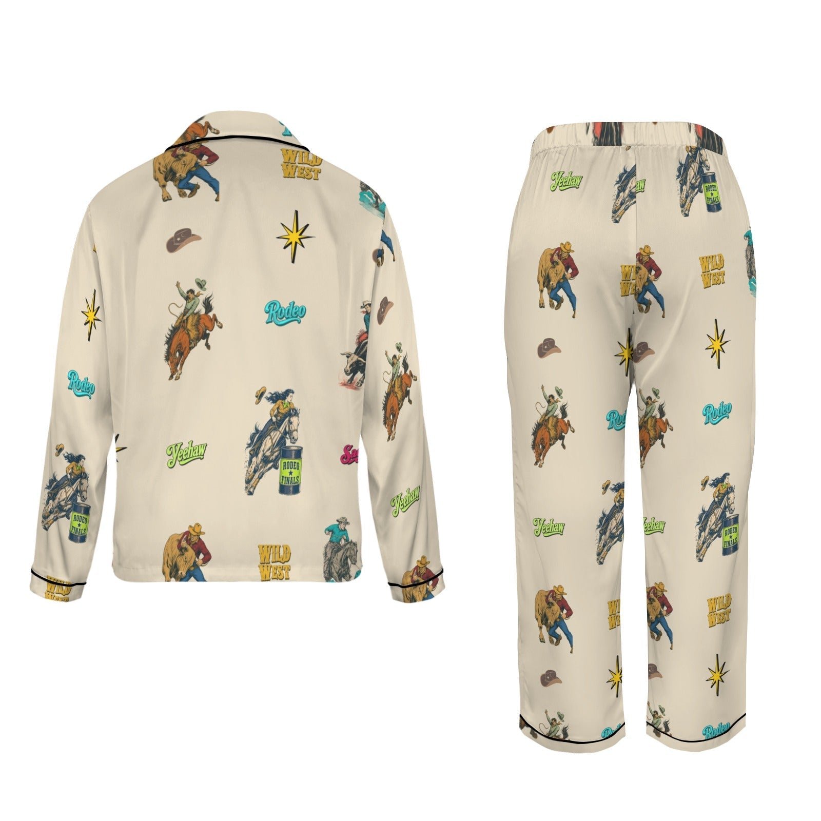 Baha Ranch The Last Roundup Western Rodeo Satin Pajama Set