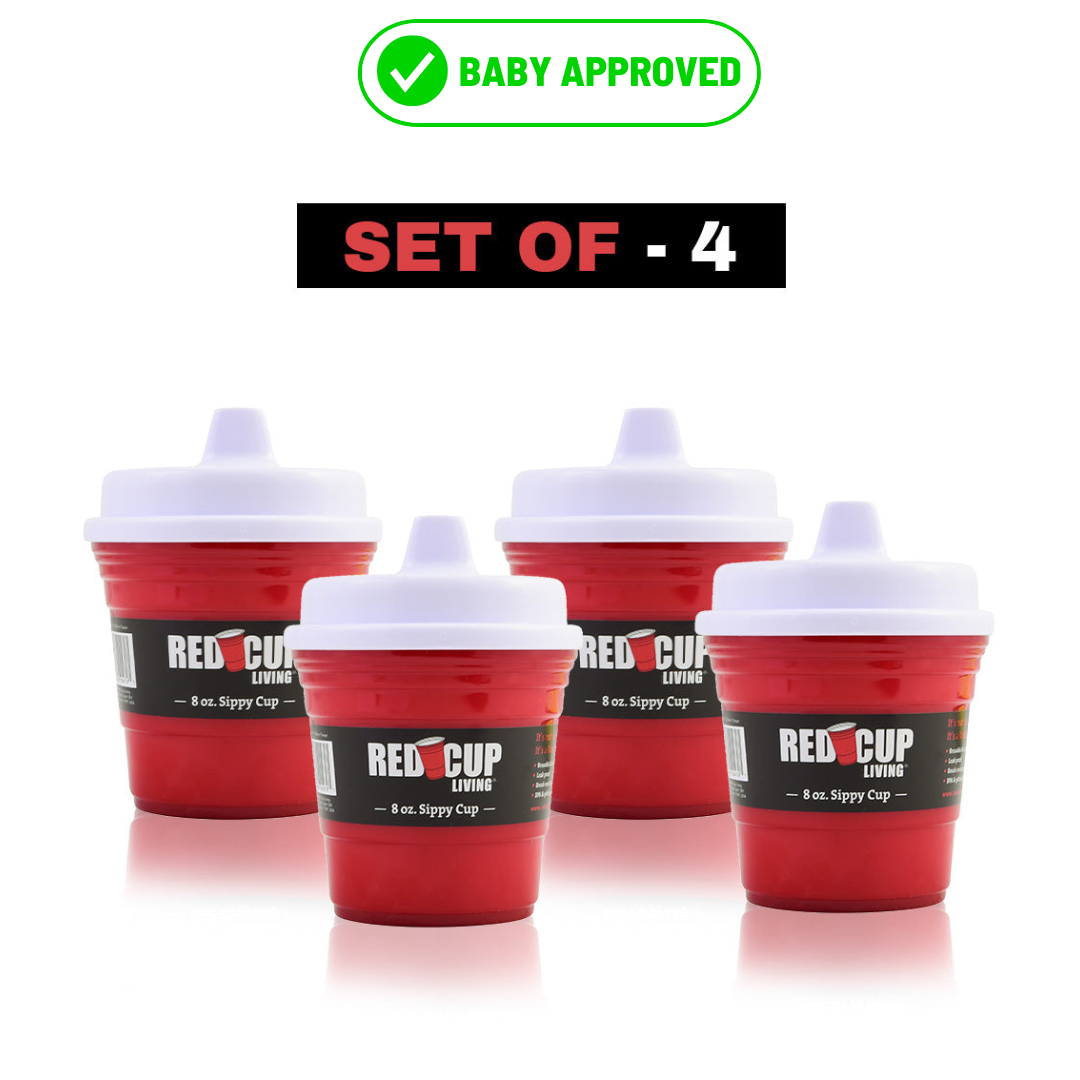 Pack of 4 – 8oz Unbreakable Kids Sippy Cups, Premium Quality & Easy-to-Hold, Perfect for Tummy Time