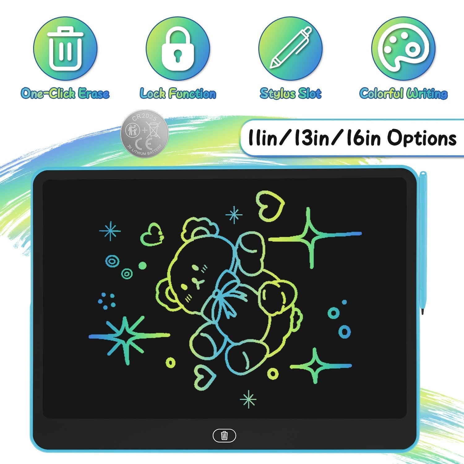 LCD Writing Tablet for Kids with Stylus & Lock Function