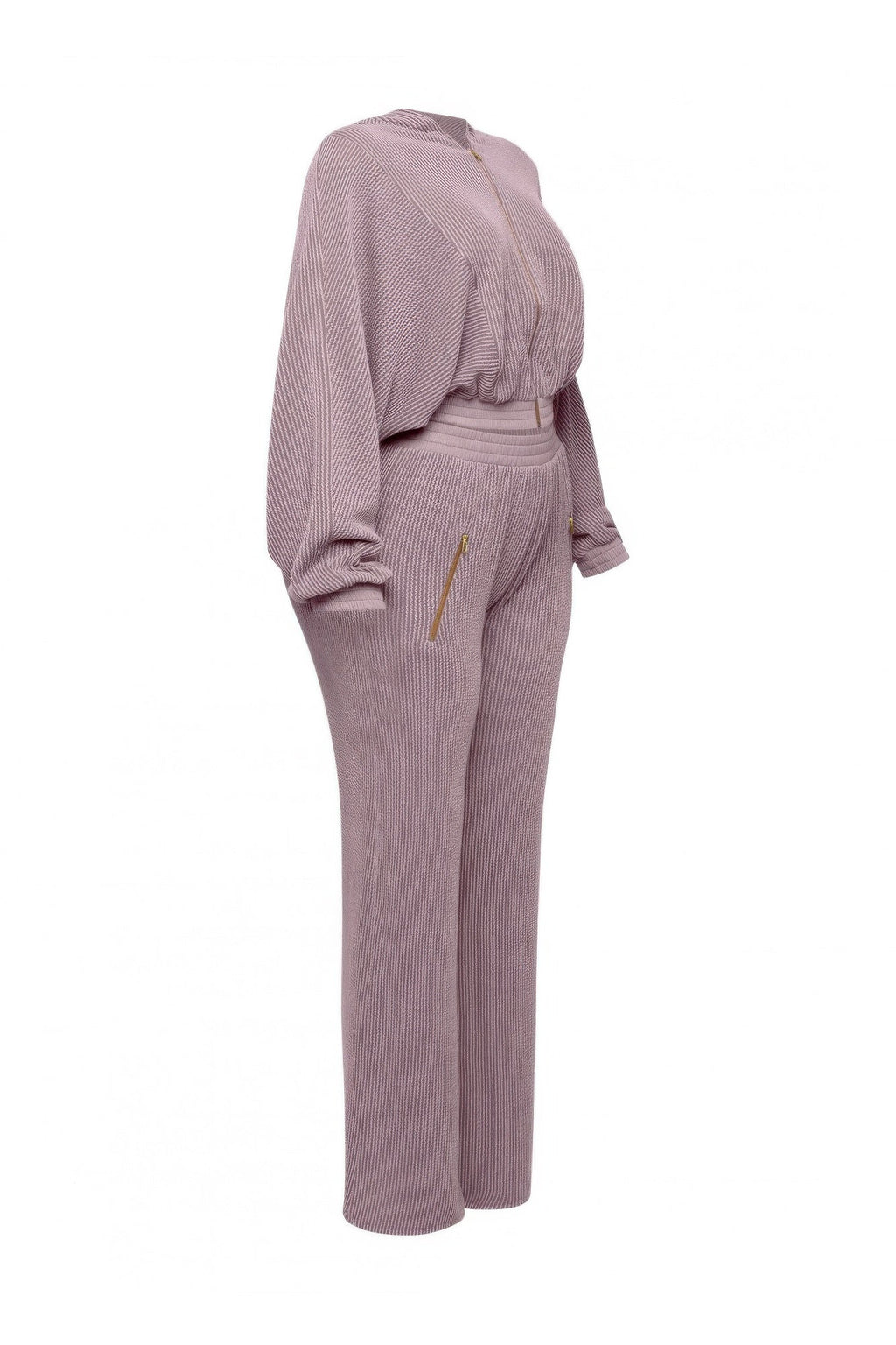 Zipper Closure Hoodie Jacket & Pants Set