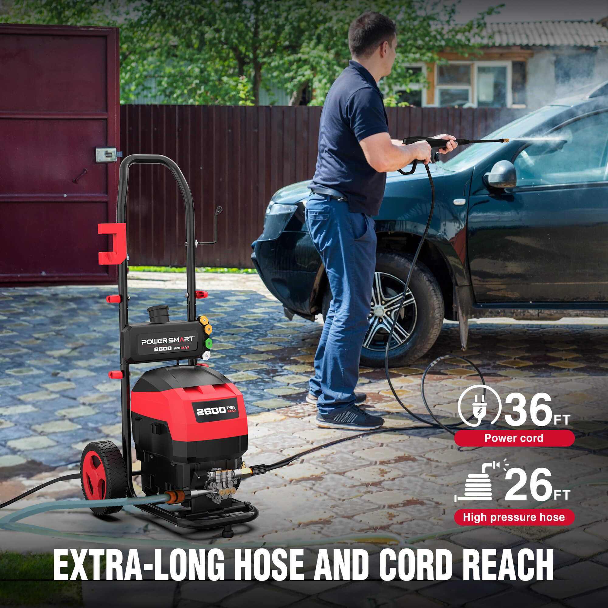 2600PSI 1.4GPM Electric Pressure Washer DW1026A