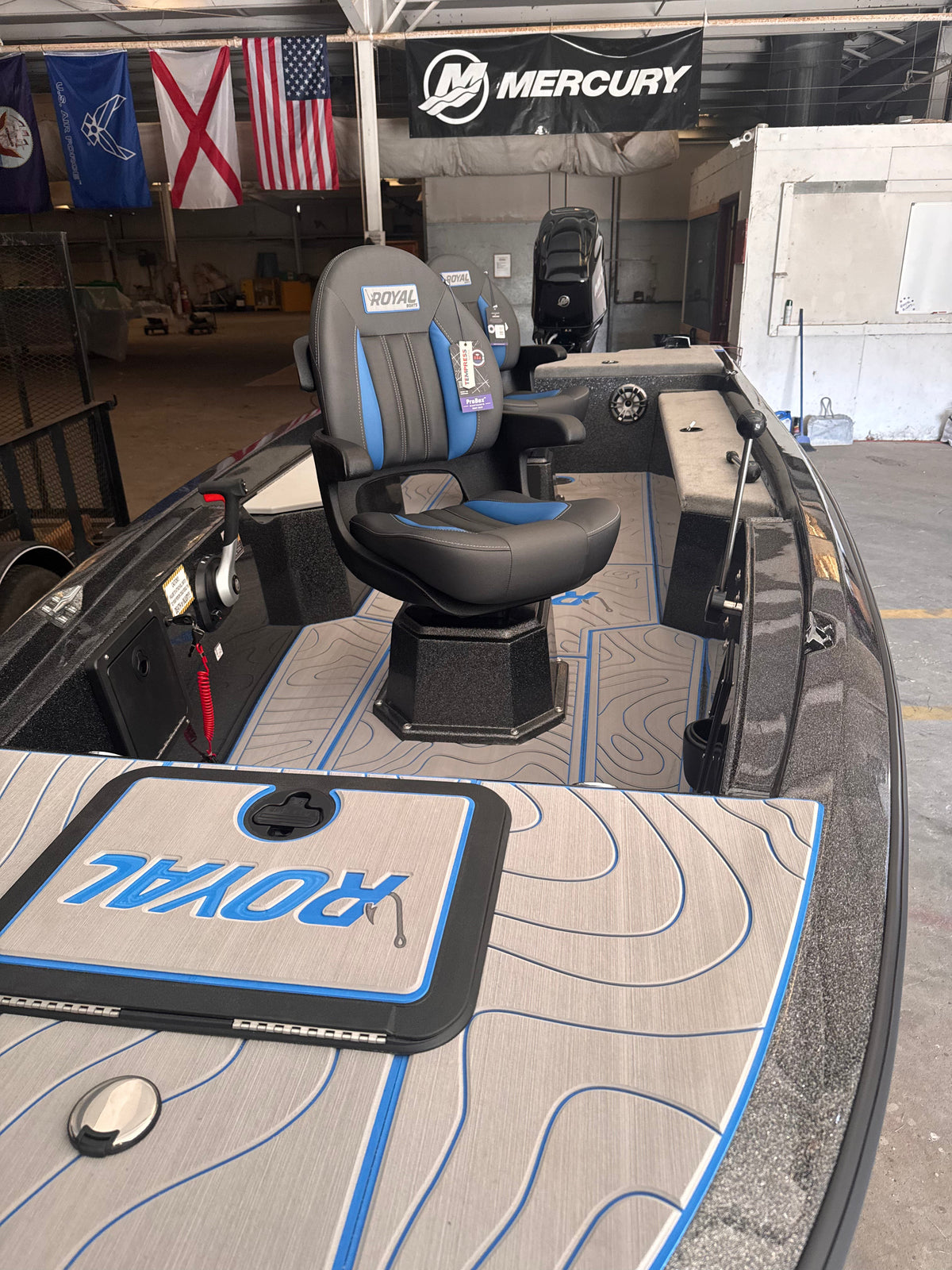 DEPOSIT on Royal 169SS Stick Steering Fiberglass Fishing Boat Black and Blue