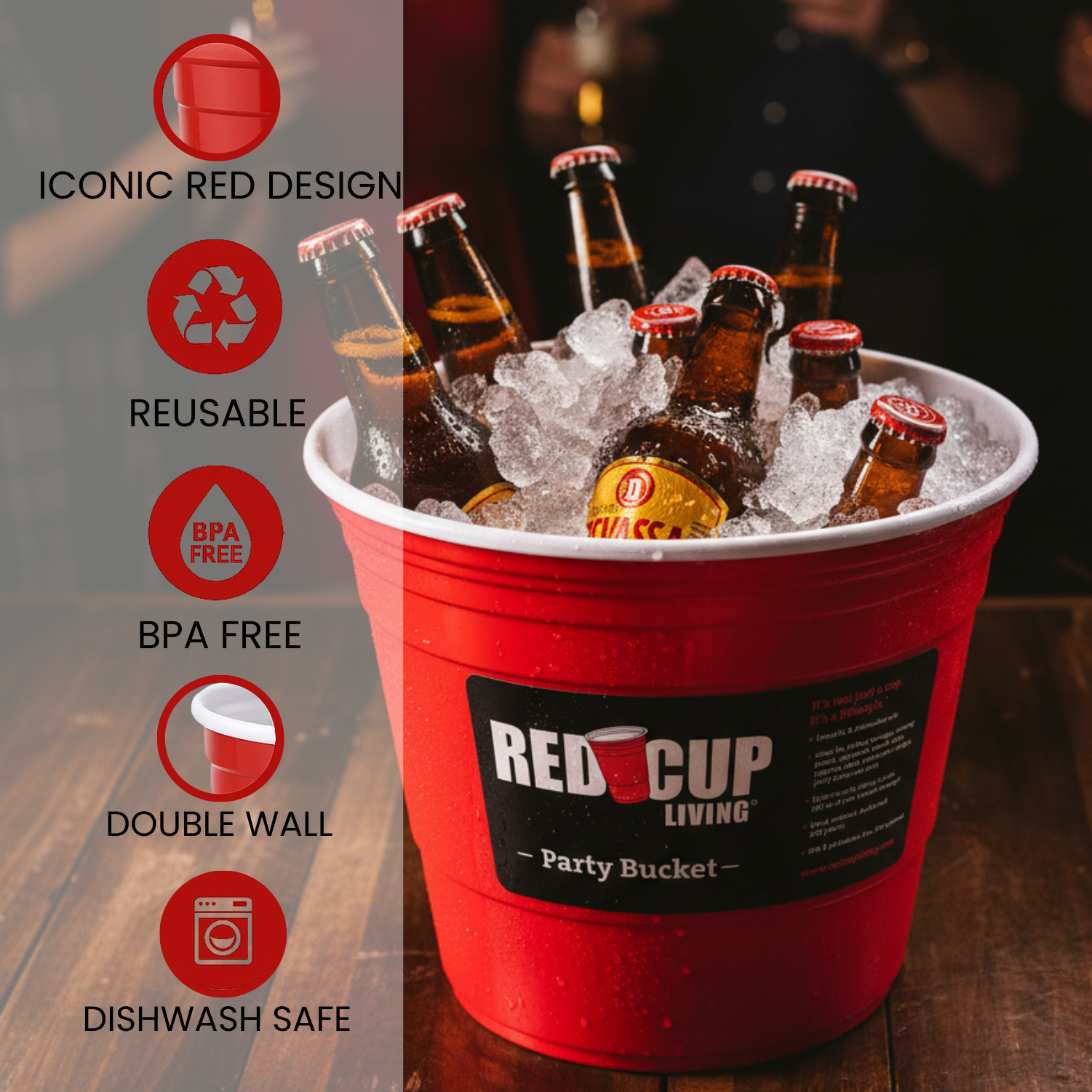 Ice Bucket For Party | Unbreakable Party Bucket Large Capacity | Durable and Sturdy Design