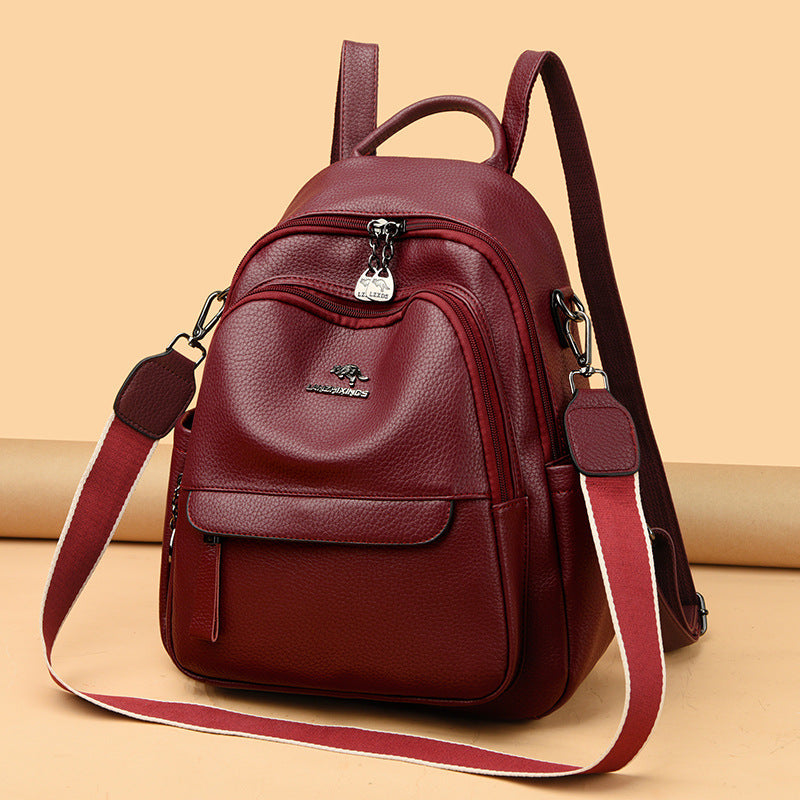 Women's Kangaroo Large Capacity Mom Soft Leather Backpacks
