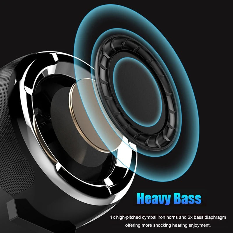 Portable Bluetooth Speaker with Subwoofer - Anti-Fall & Ultra-Portable Design