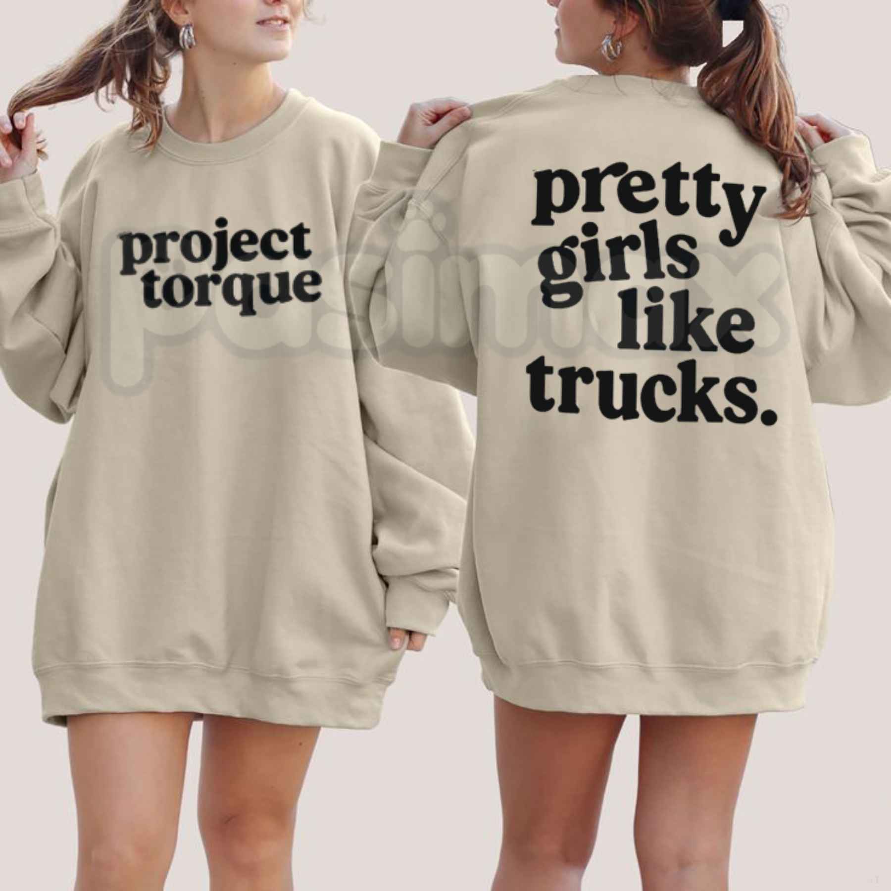 Pretty Girls Like Trucks Sweatshirt | Country Girl Truck Graphic Crewneck