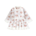 Baby Toddler Girl Long Sleeve Flower Floral Print Ruffle Sweater A-Line Dress