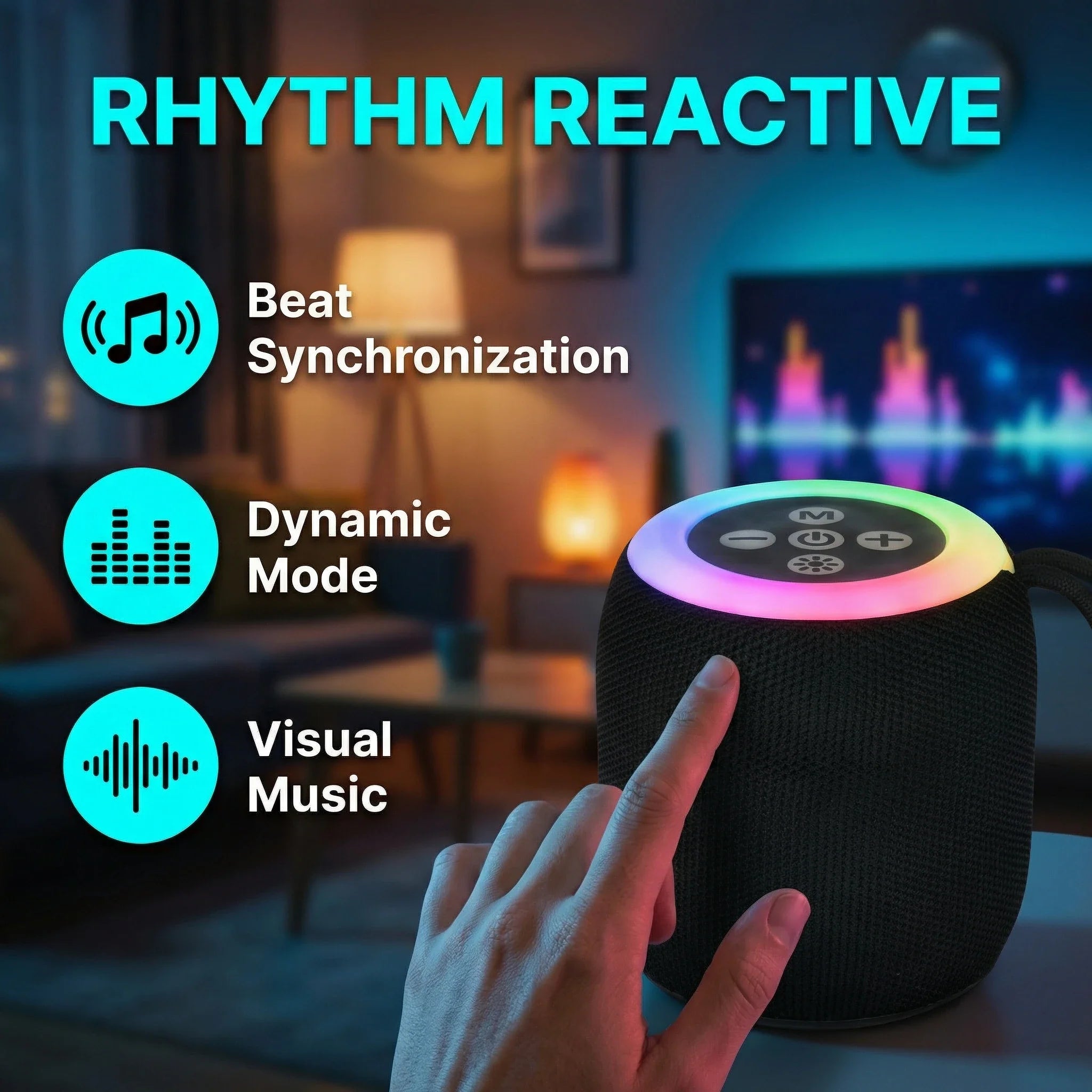 Portable Bluetooth Wireless Speaker with Lights, Travel Essentials Valentines Birthday Gifts for Men Women Boys Girls