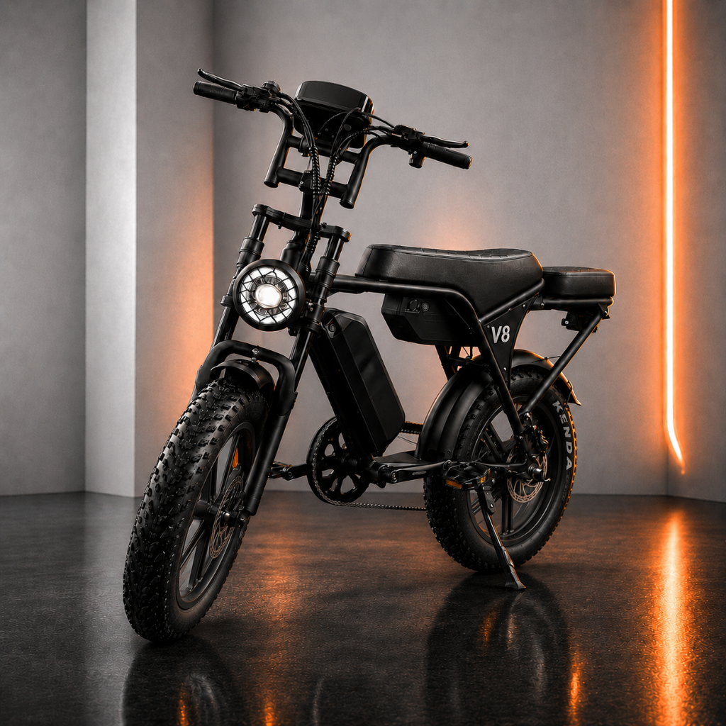V8 Fat Tire Electric Bike (1000W–1500W)