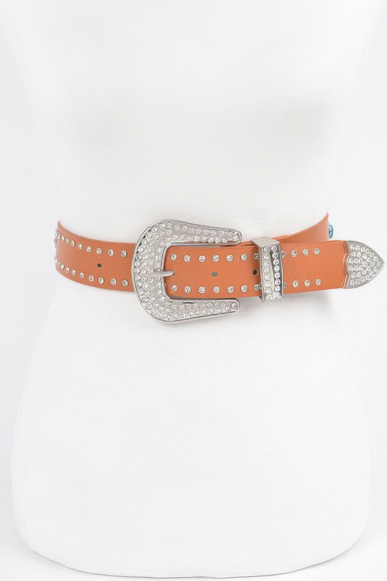 Western Style Belt With Turquoise