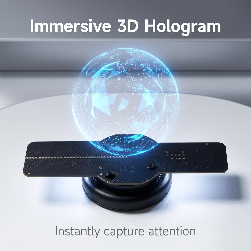 Wiilala LS-12 Ultra HD Mini 3D Holographic Fan, USB 5V3A Power Supply, APP Control, Built-in Speaker For Shop Promotion Holiday Event Decoration