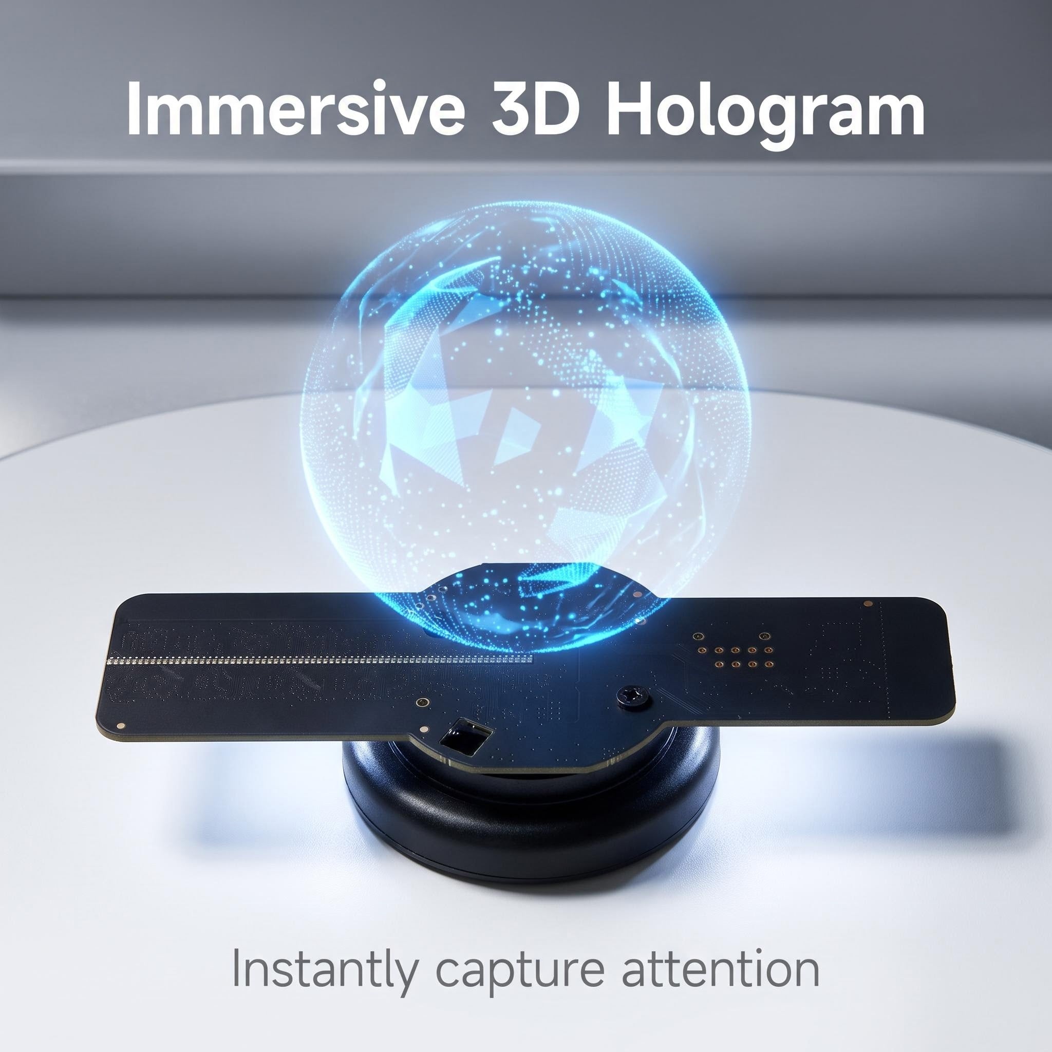 Wiilala LS-12 Ultra HD Mini 3D Holographic Fan, USB 5V3A Power Supply, APP Control, Built-in Speaker For Shop Promotion Holiday Event Decoration