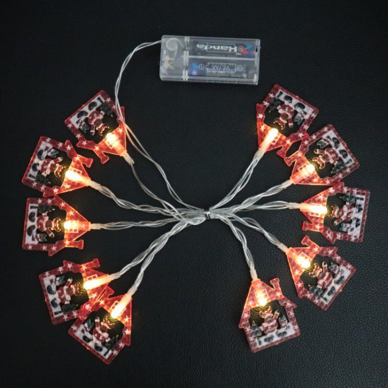 New LED Lighting Chain Christmas Tree Snowman Old Man Halloween Day Atmosphere Decoration