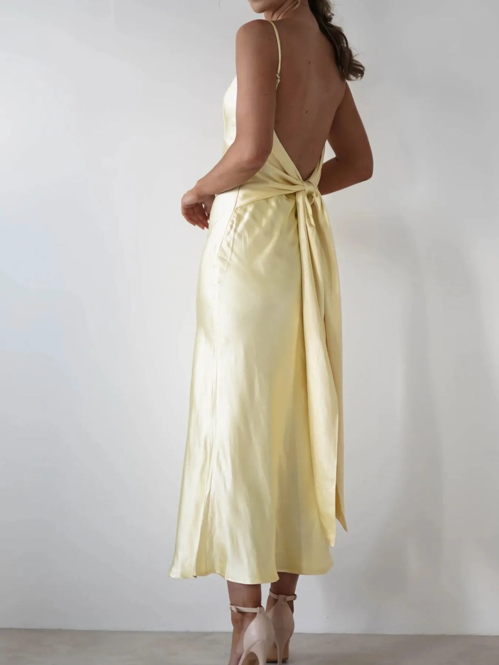 Satin Backless Cami Dress (See size chart where applicable)