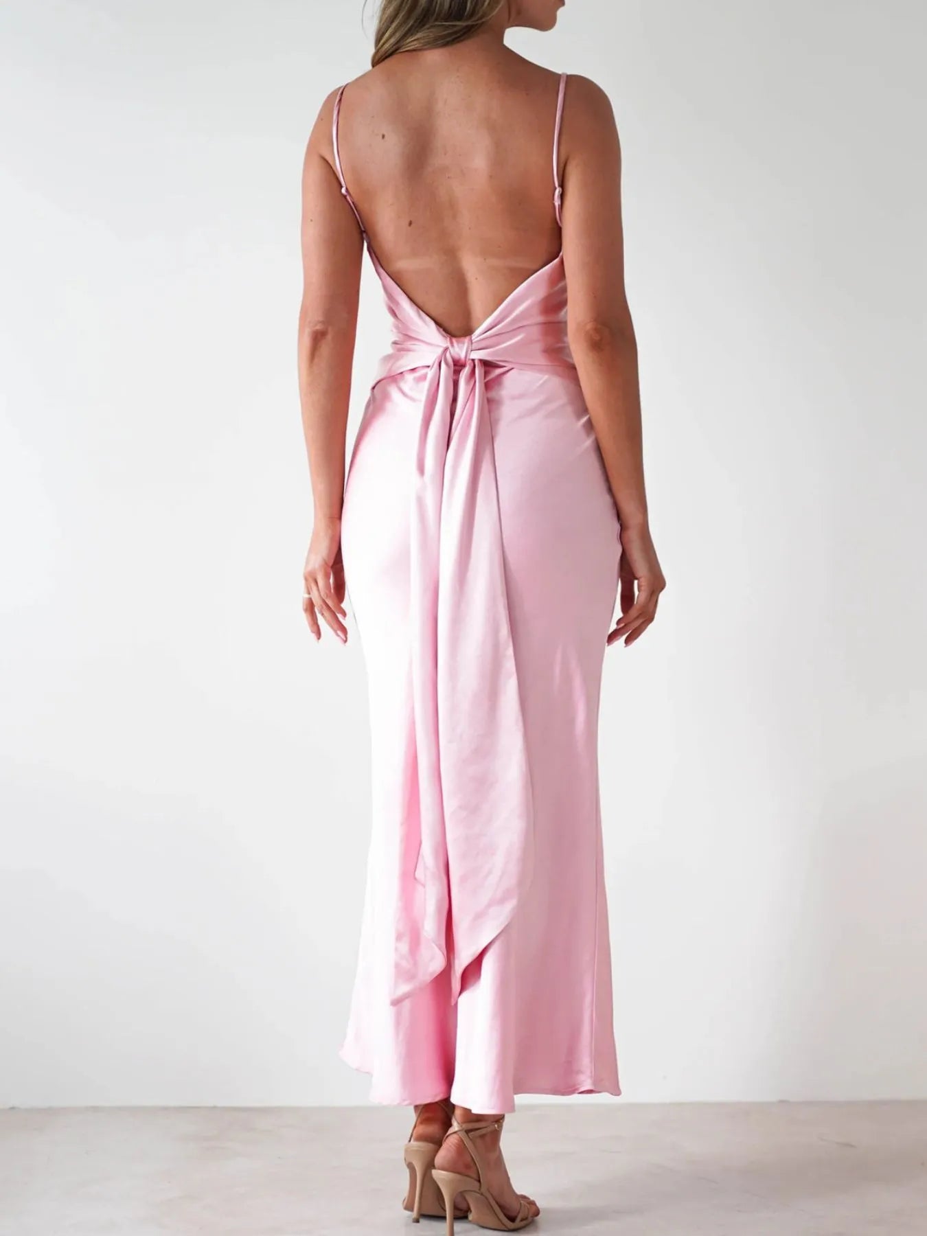 Satin Backless Cami Dress (See size chart where applicable)