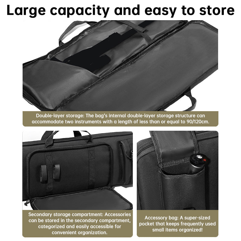 120cm & 90cm Tactical Rifle Bag, Durable Gun Case for Hunting & Shooting – Rifle/Shotgun Backpack with Pistol Holster