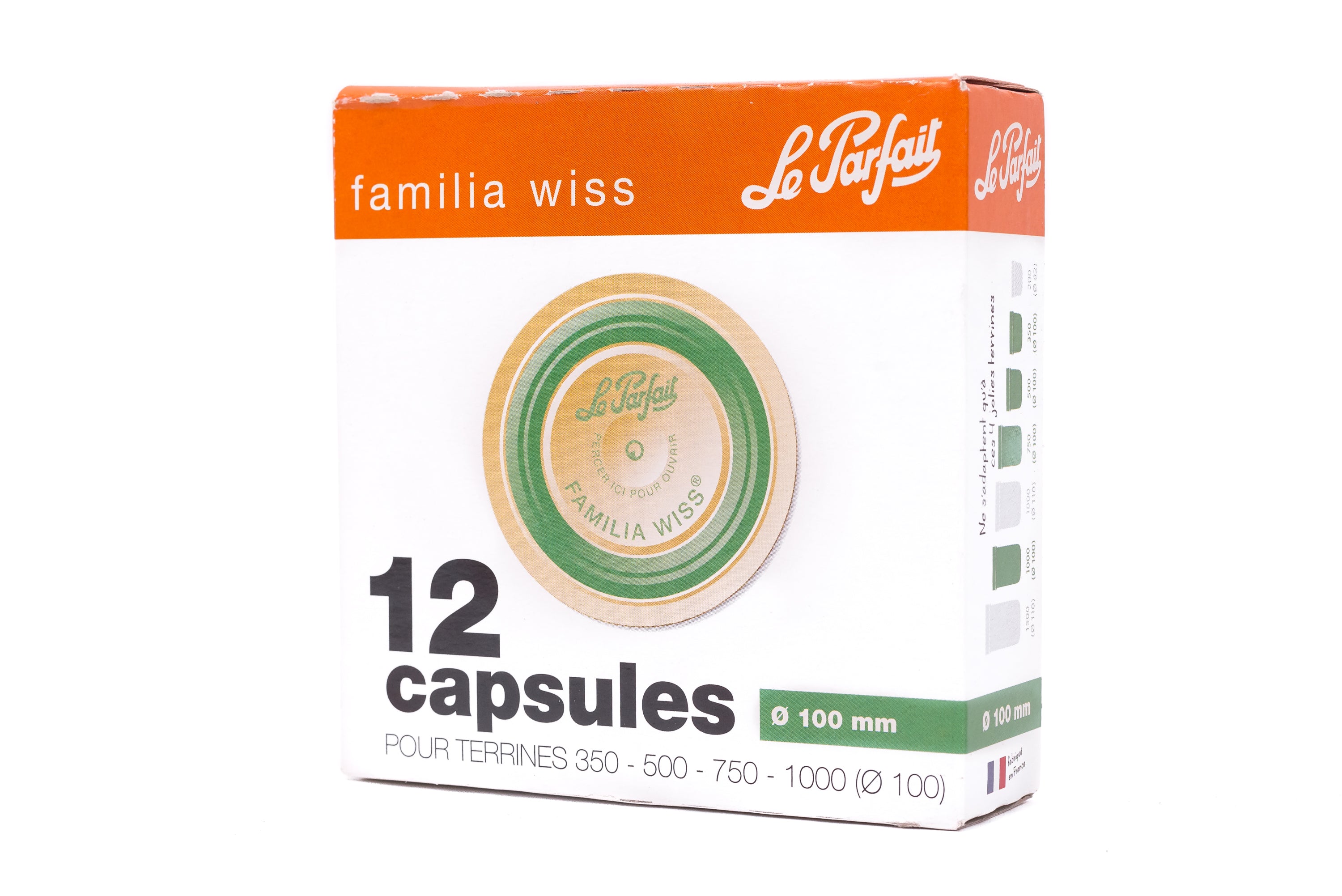 Le Parfait Familia Wiss Sealing Lids, Replacement Flat Caps for Terrine Jars