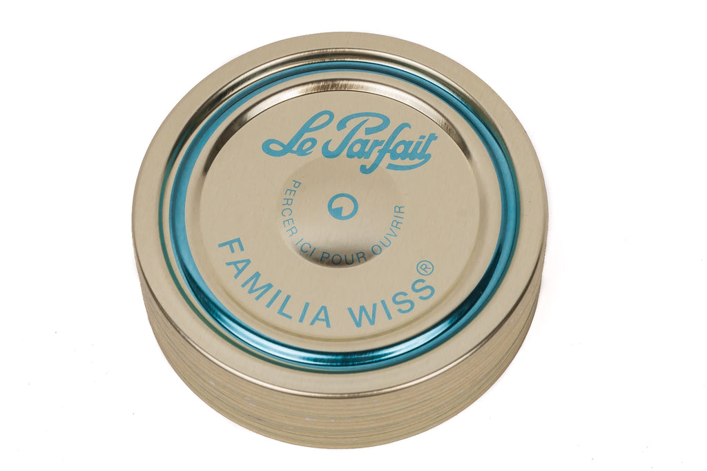 Le Parfait Familia Wiss Sealing Lids, Replacement Flat Caps for Terrine Jars