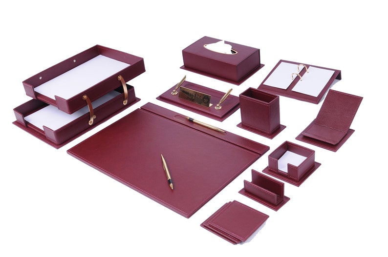 MOOG Luxury Desk Set- 14 Accessories -Blue- 14 PCS