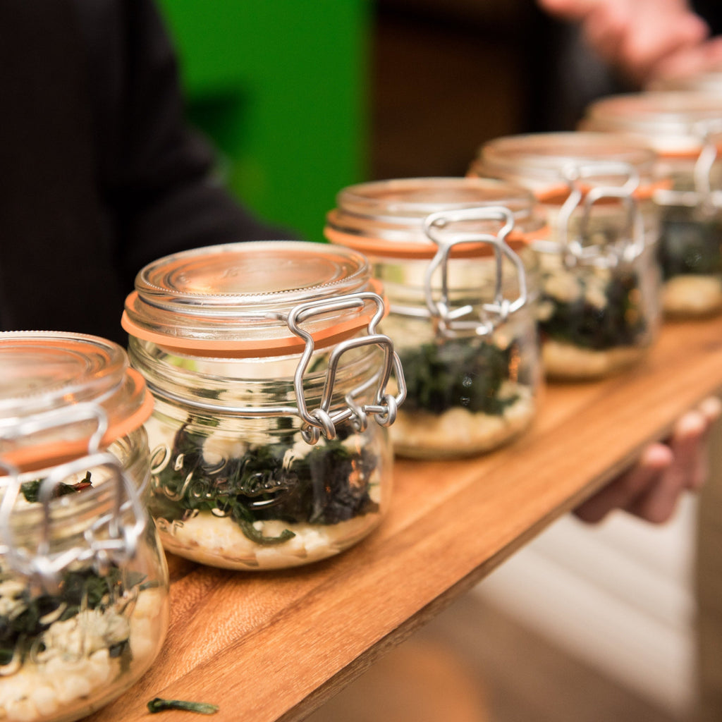 Le Parfait Super Jars, French Glass Canning Jars with Stainless Wire-Bail Clamp Lid