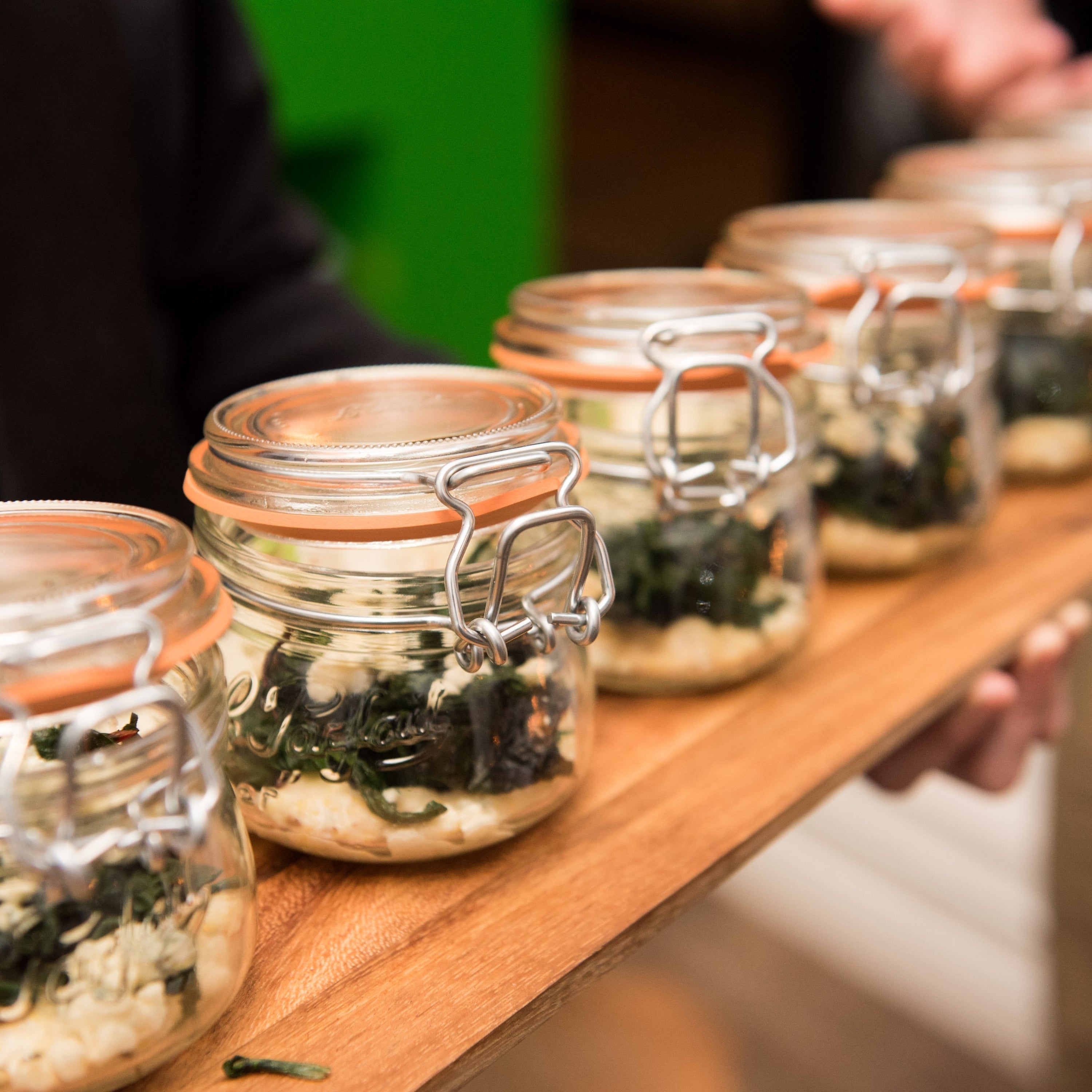 Le Parfait Super Jars, French Glass Canning Jars with Stainless Wire-Bail Clamp Lid