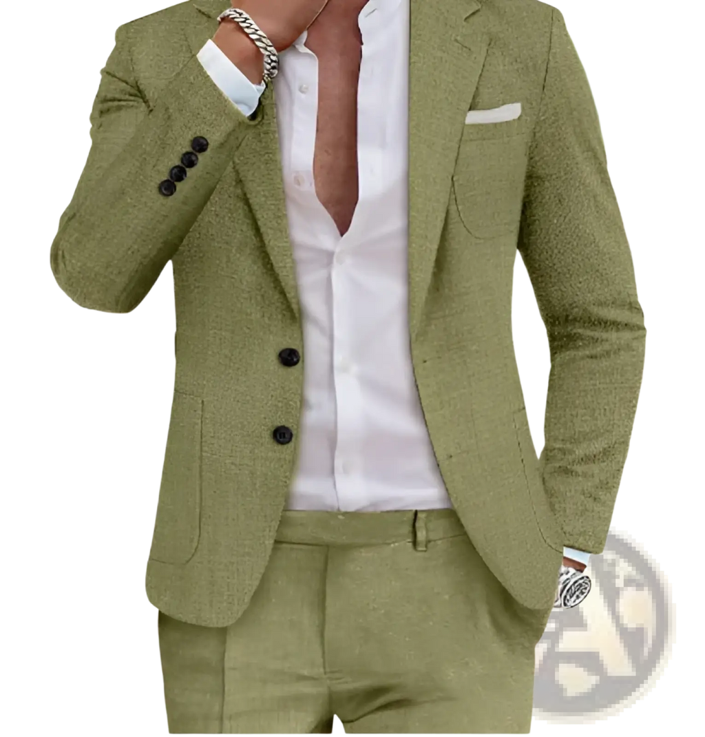 Men Casual Digital Print Suit Two Piece Set