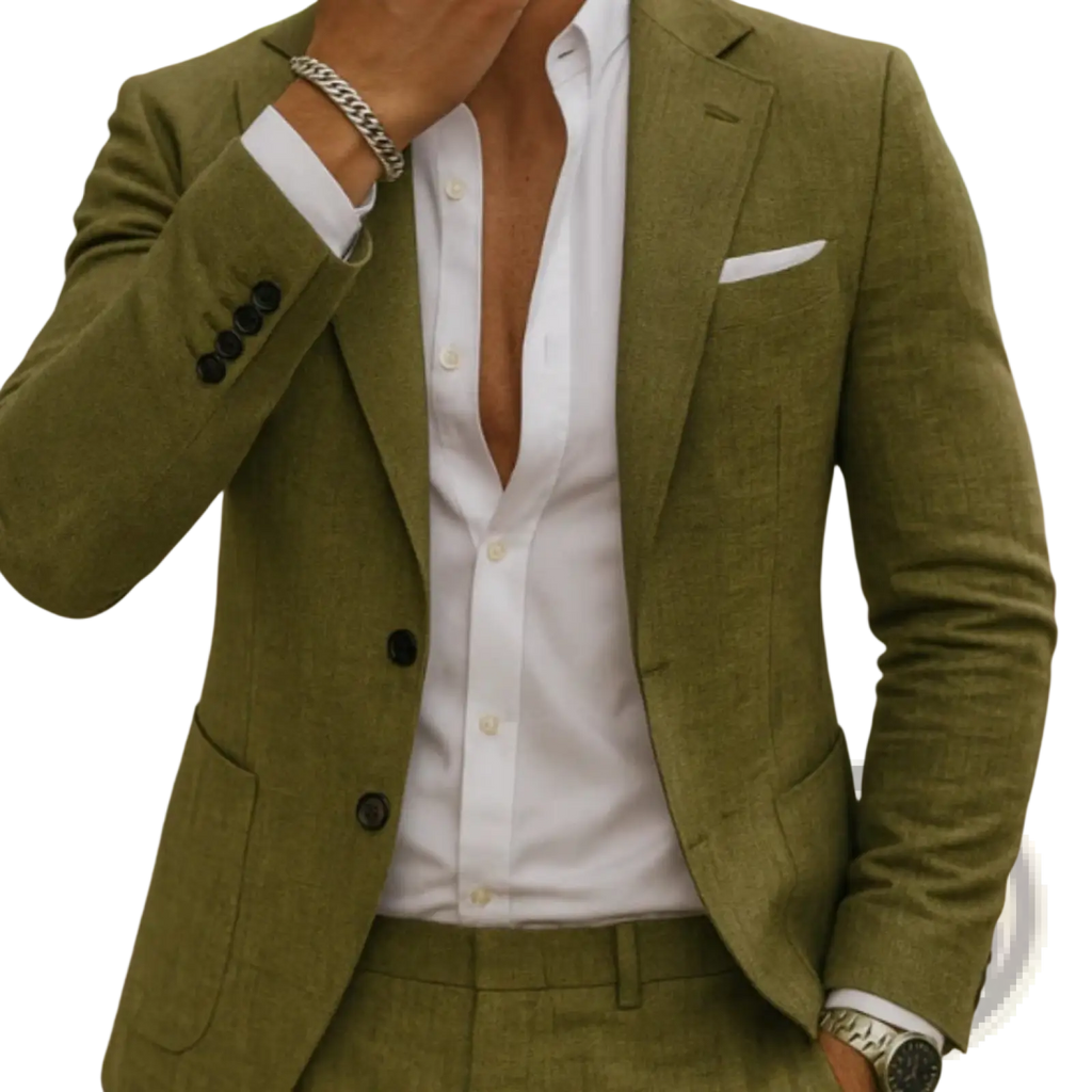 Men Casual Digital Print Suit Two Piece Set