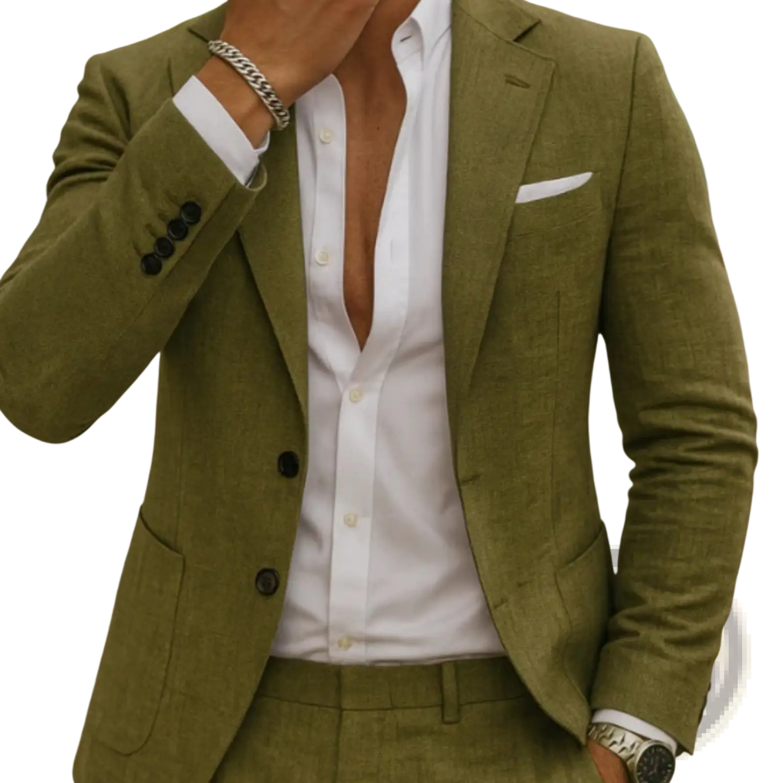 Men Casual Digital Print Suit Two Piece Set