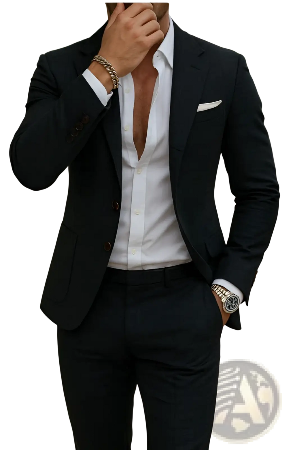 Men Casual Digital Print Suit Two Piece Set