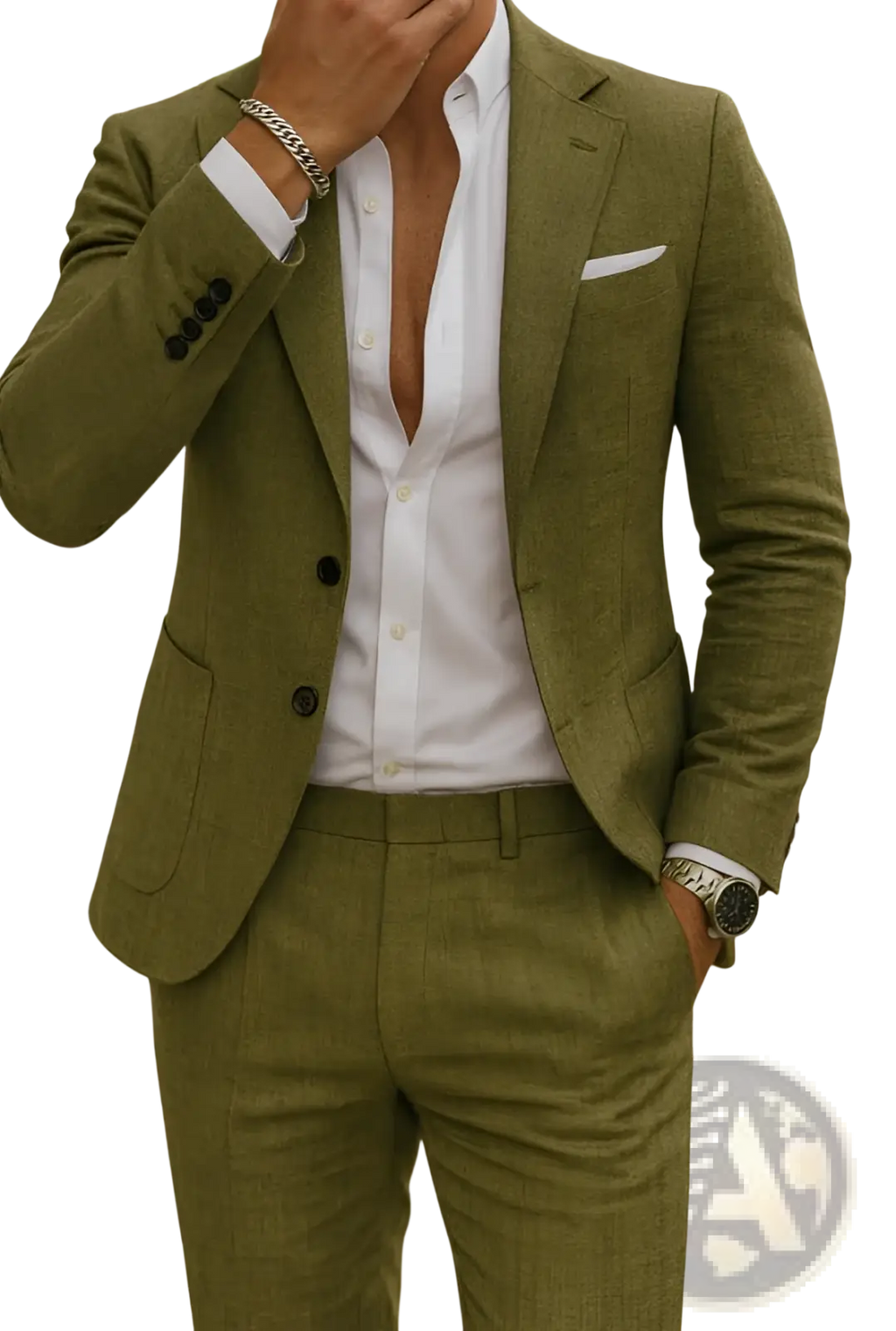 Men Casual Digital Print Suit Two Piece Set